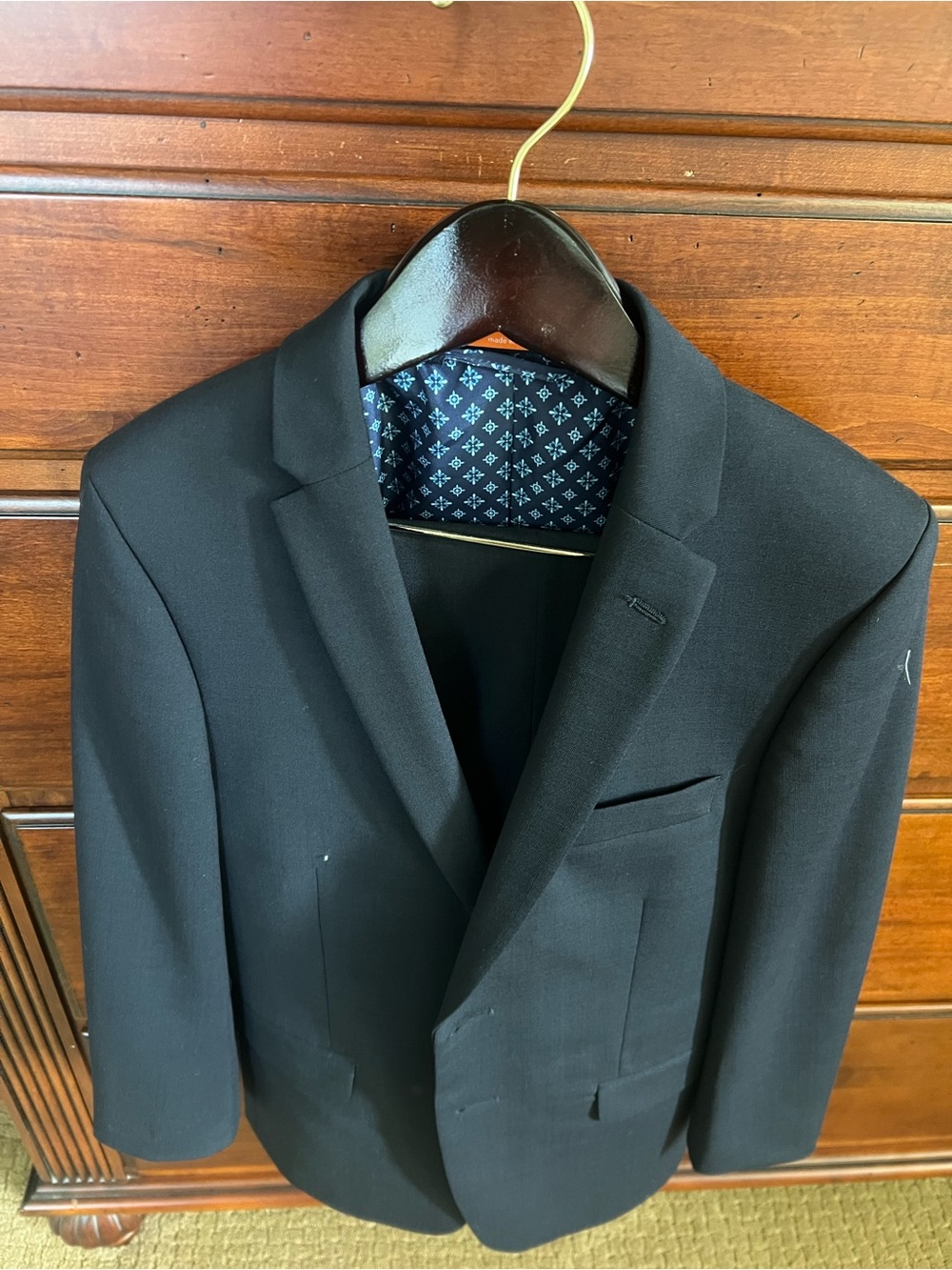 TALLIA Boys/Young Men Navy Blue 2-Piece Suit Jacket Pants Size 12R